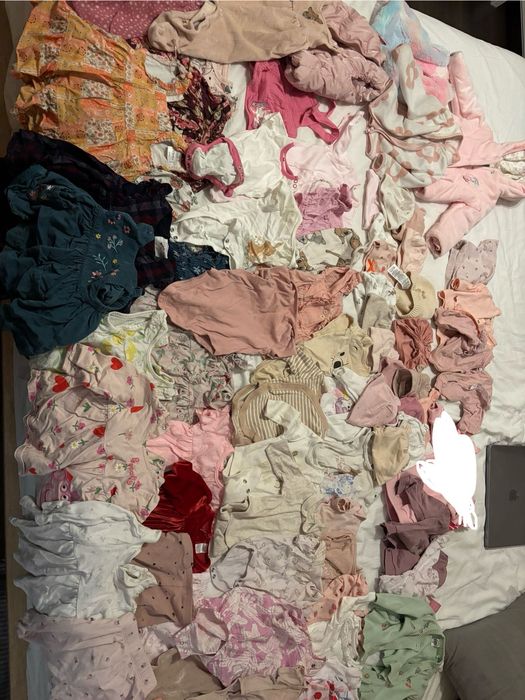 Paka zestaw ubrań noworodek niemowle dziewczynka