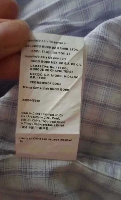 Koszula męska bawełniana w kratę Hugo Boss z USA, nowa L