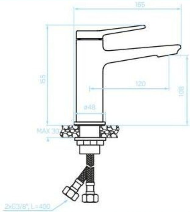 Alians czarna bateria umywalkowa stojąca z korkiem do łazienki