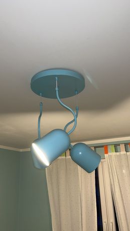 Lampa żyrandol dziecięcy pokój niebieska błękitna
