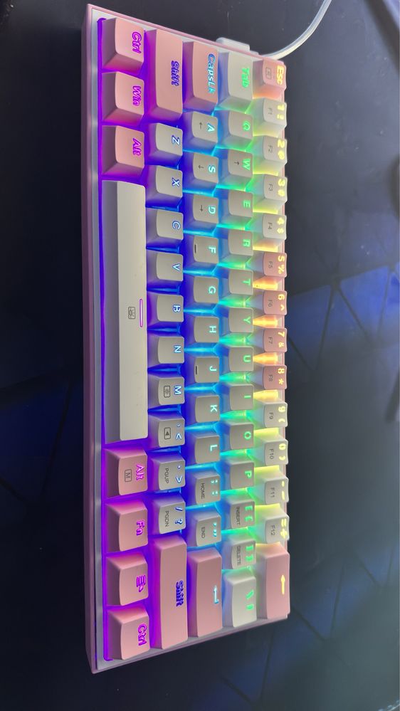 REDRAGON Fizz K617 Mini RGB * Teclado Rosa e branco