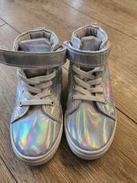 Nowe 26 buty wysokie trampki holo srebrne sinsay