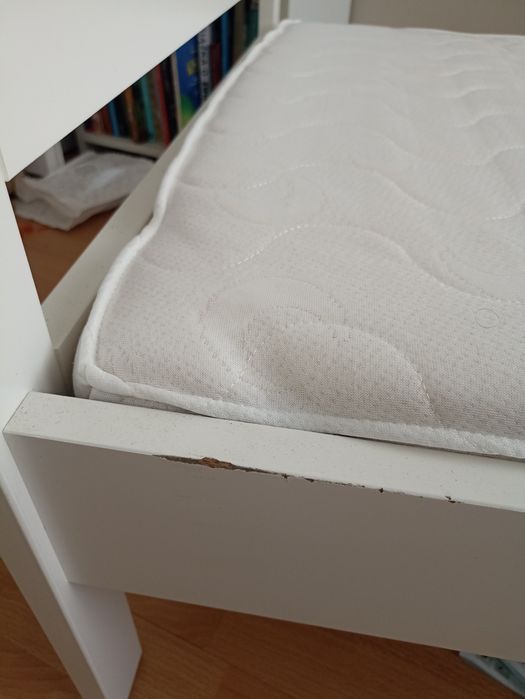 Łóżko dziecięce Ikea 70x130, białe + materac