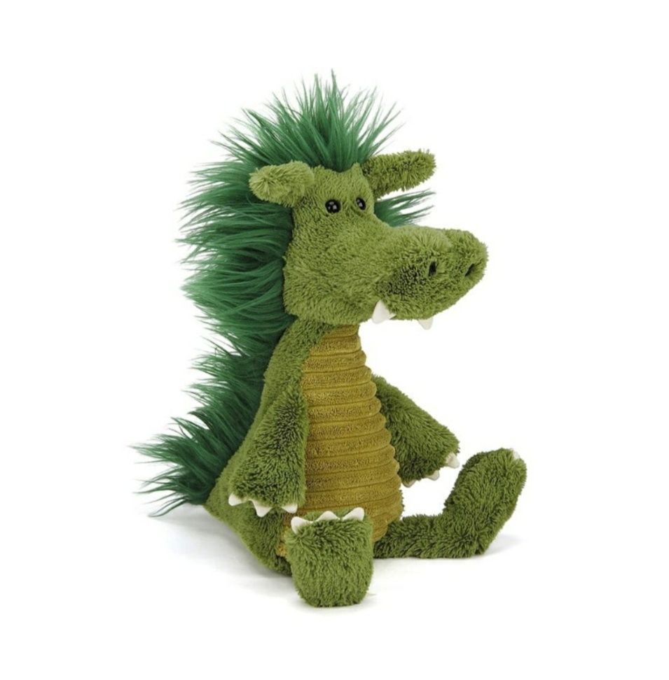 Maskotka, zabawka pluszowa Smok zielony Jellycat z puszystą grzywą