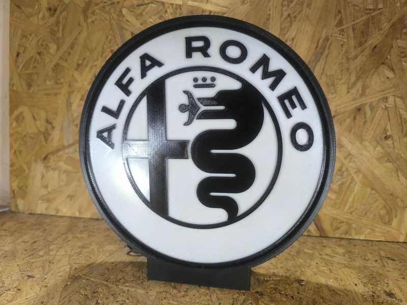 Luminária / Lightbox Alfa Romeo – Design Duas Cores