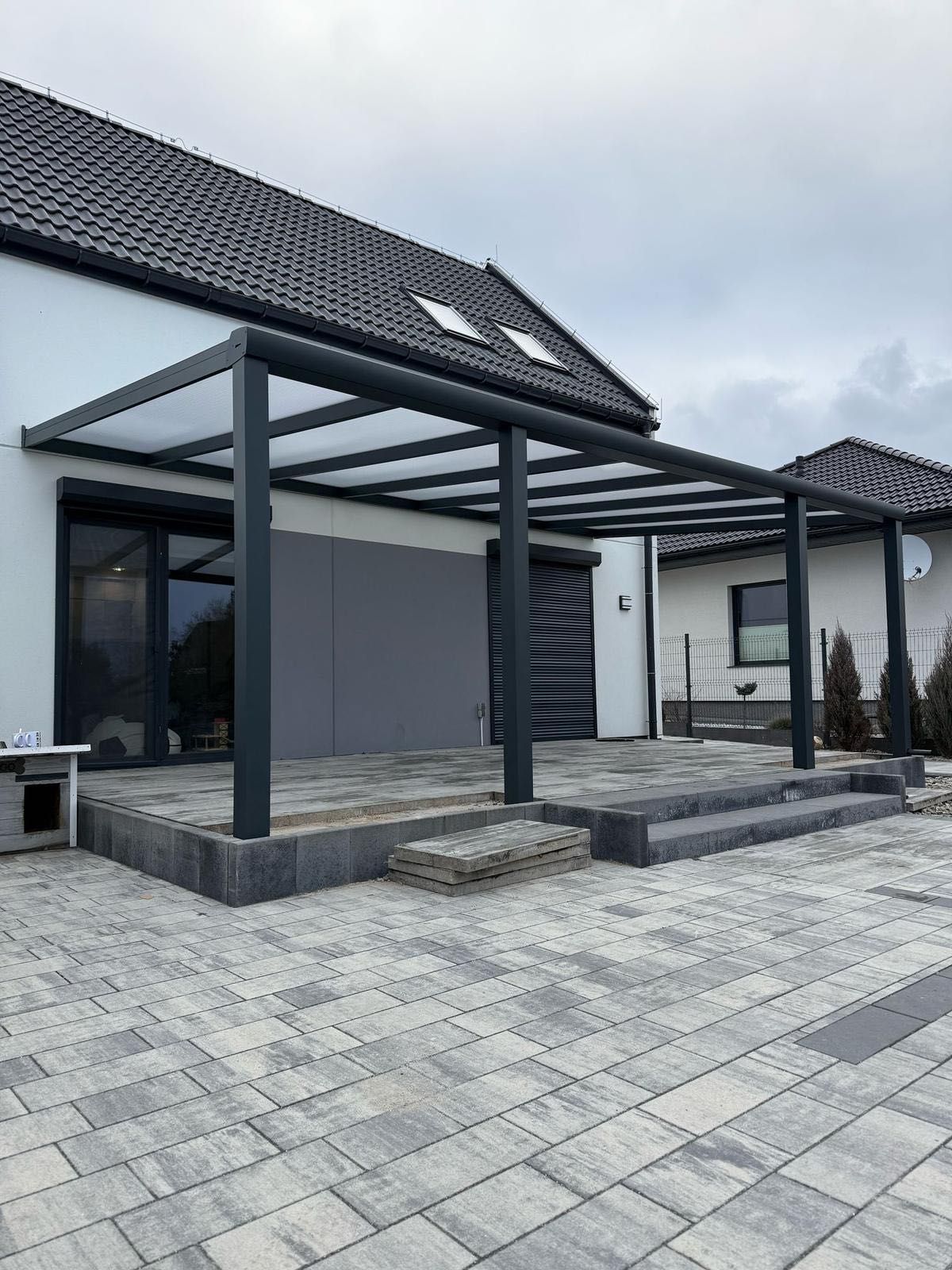 Zadaszenie Aluminiowe z Poliwęglanem 16mm 700x350 Taras , CarPort,7016