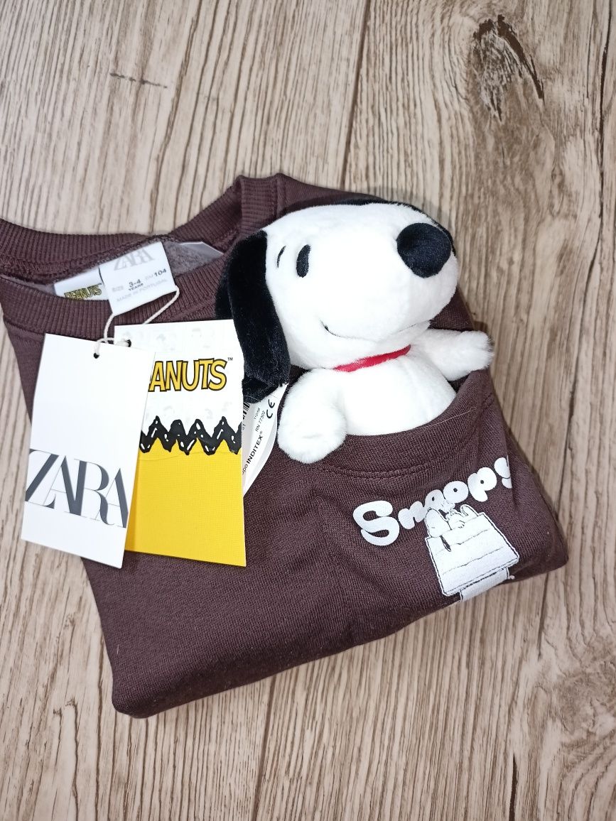 Bluza Zara r.104 Snoopy bluza z pluszakiem