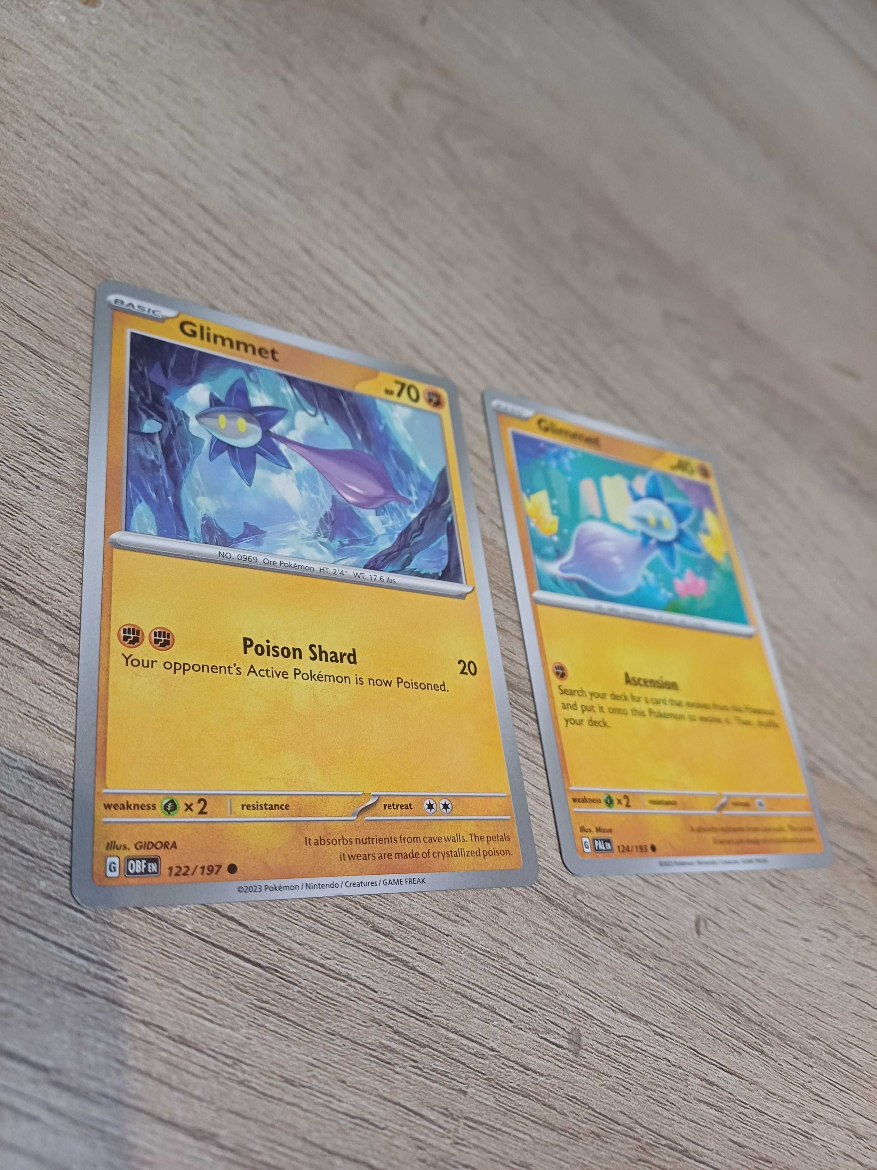 2 Cartas Pokémon Glimmet #122 e Glimmet #124