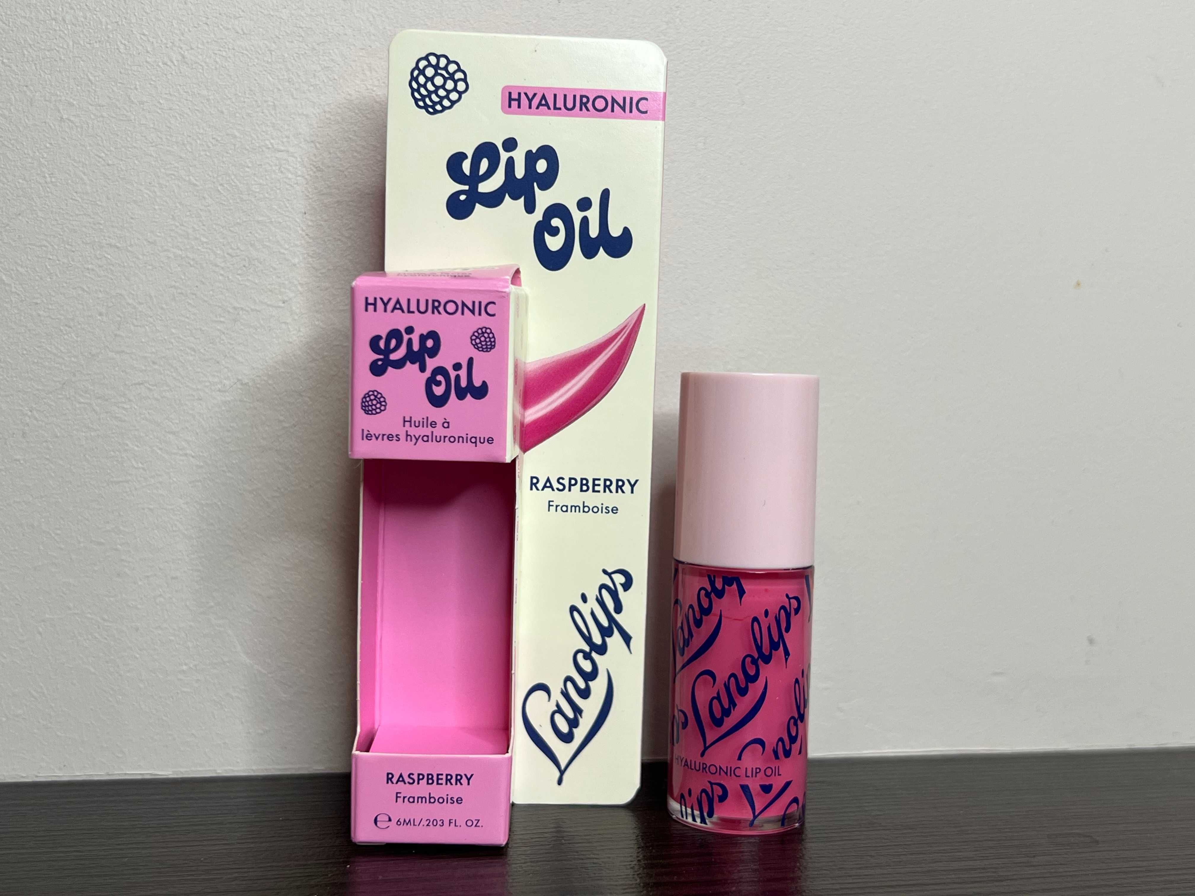 Malinowy olejek do ust z kwasem hialuronowym i lanoliną, LANOLIPS