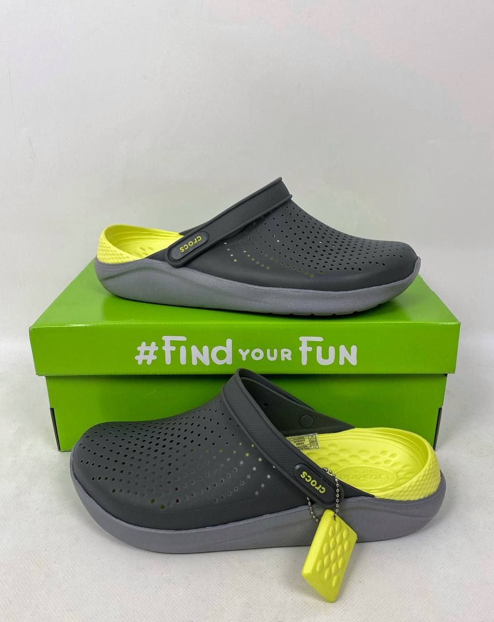 Крокс Crocs LiteRide Grey/LightGreen для мужчин и женщин