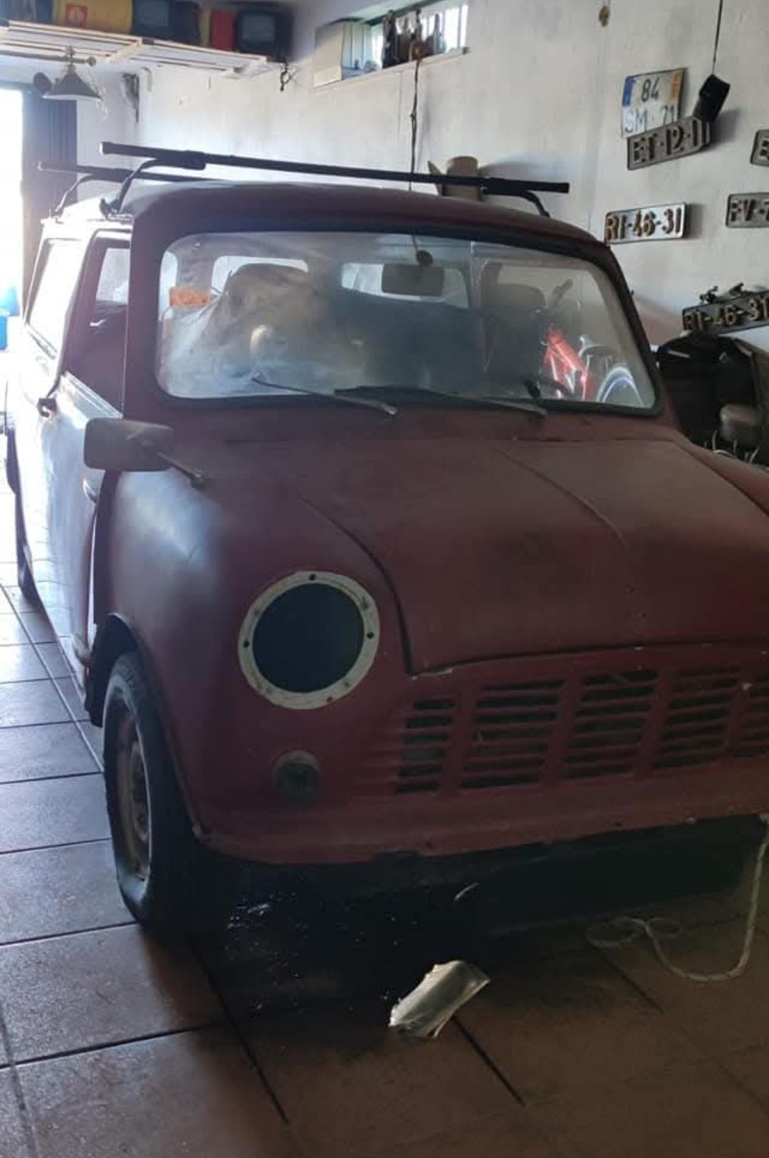 Austin Mini van.