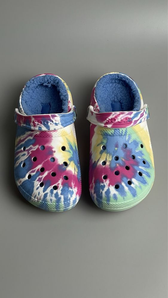 Тапочки, крокси Crocs Classic Lined Tie Dye Clog Оригінал! НОВІ