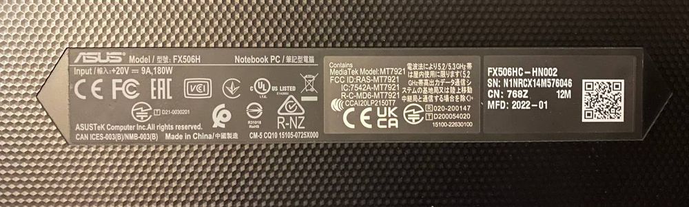 Asus TUF FX506H i5-11400H/RTX 3050 4Gb/озу 16Gb