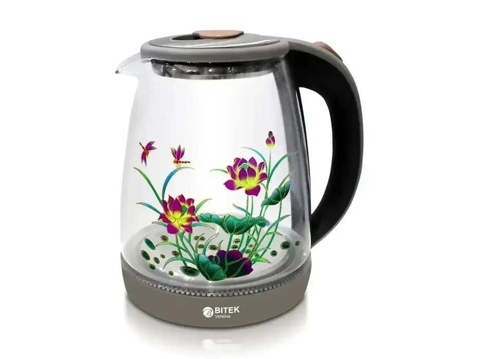 Електрочайник скляний BITEK 1.8л 2400Вт  BT-3111 чайник стеклянный