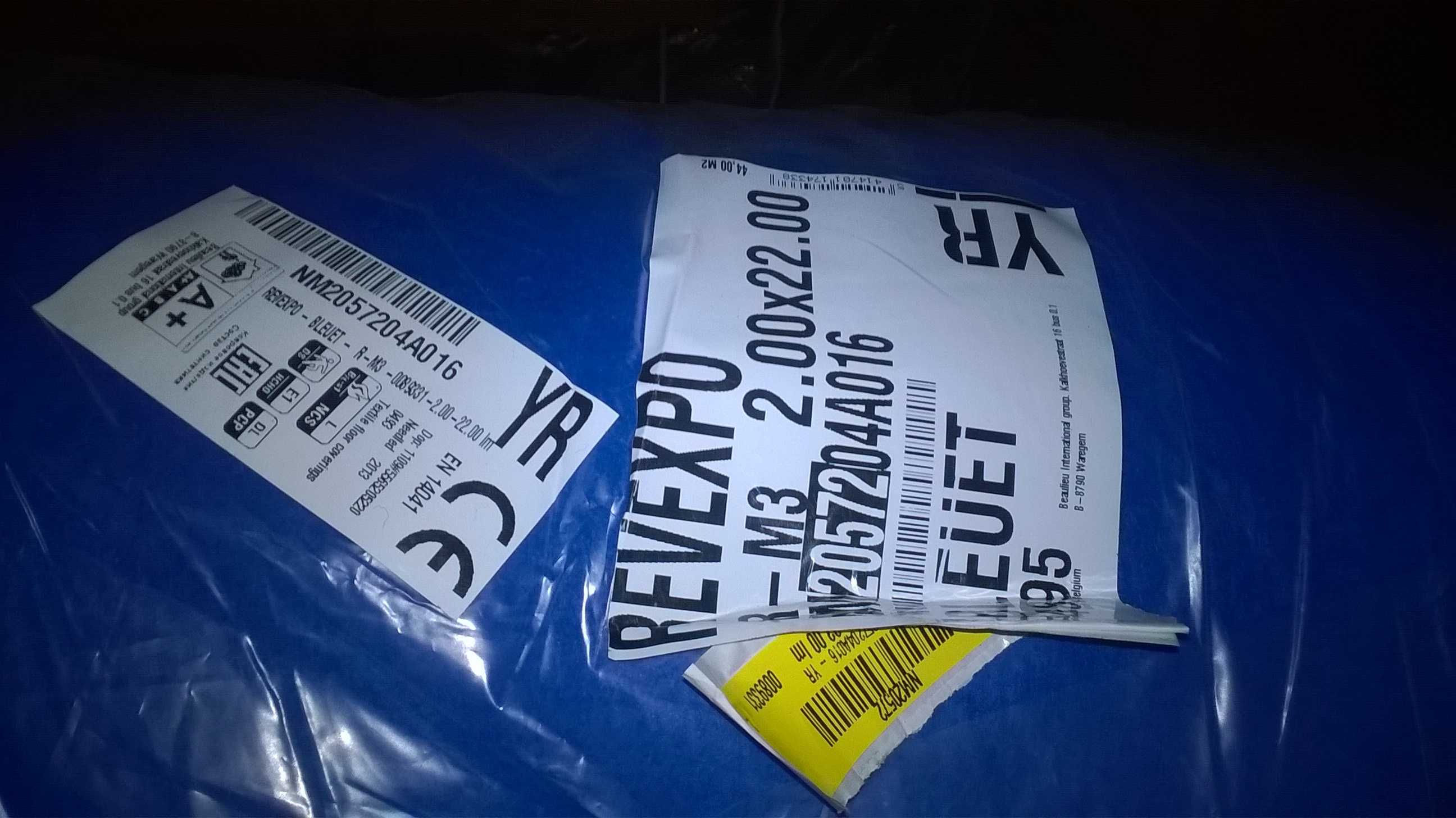 Revexpo 2 m na 22 m Niebieska Wykładzina Dywanowa