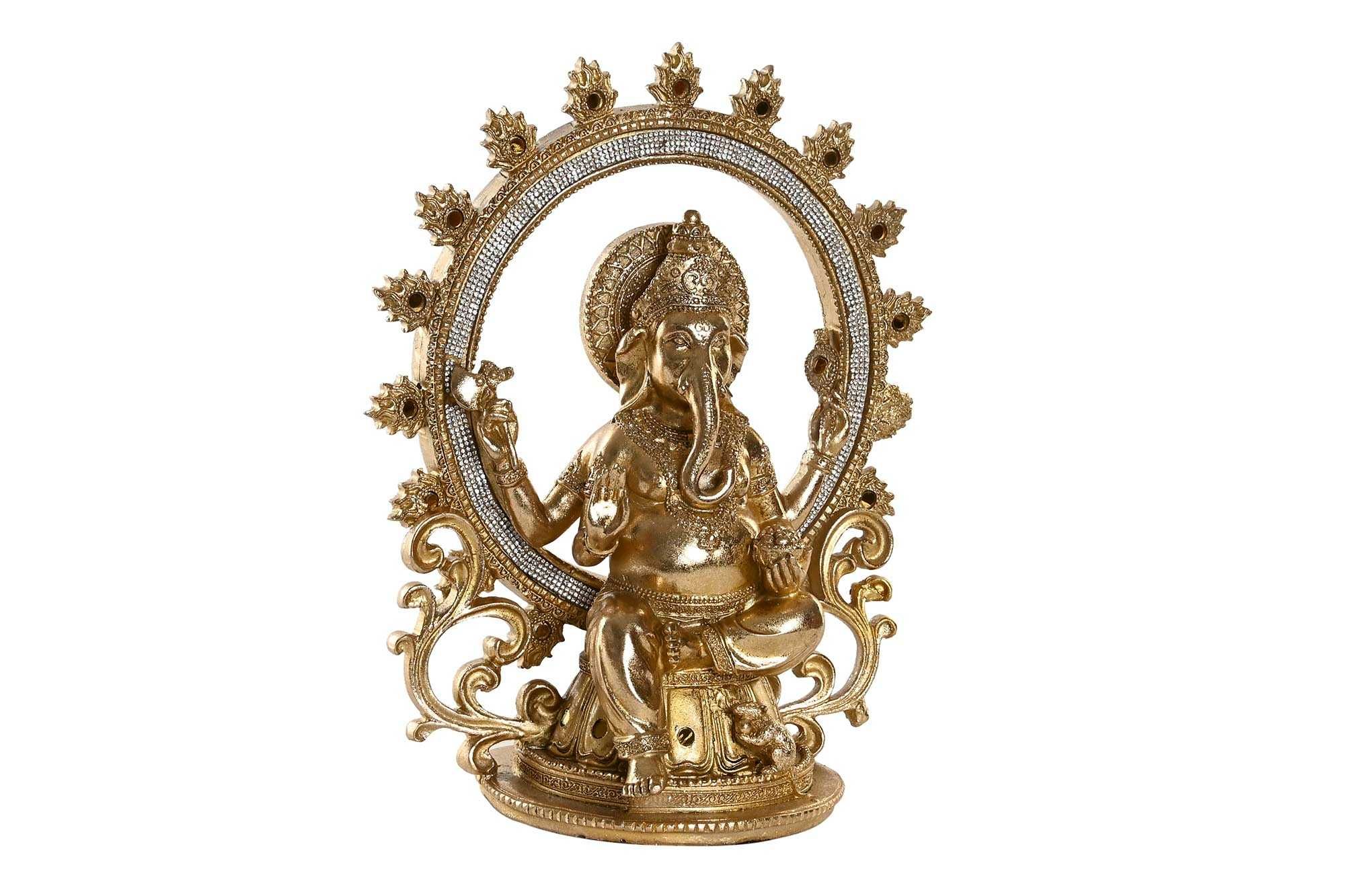 Estatueta Ganesha Dourada - 25x15x30cm By Arcoazul