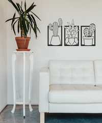 Dekoracja na ścianę - Tryptyk kaktusy