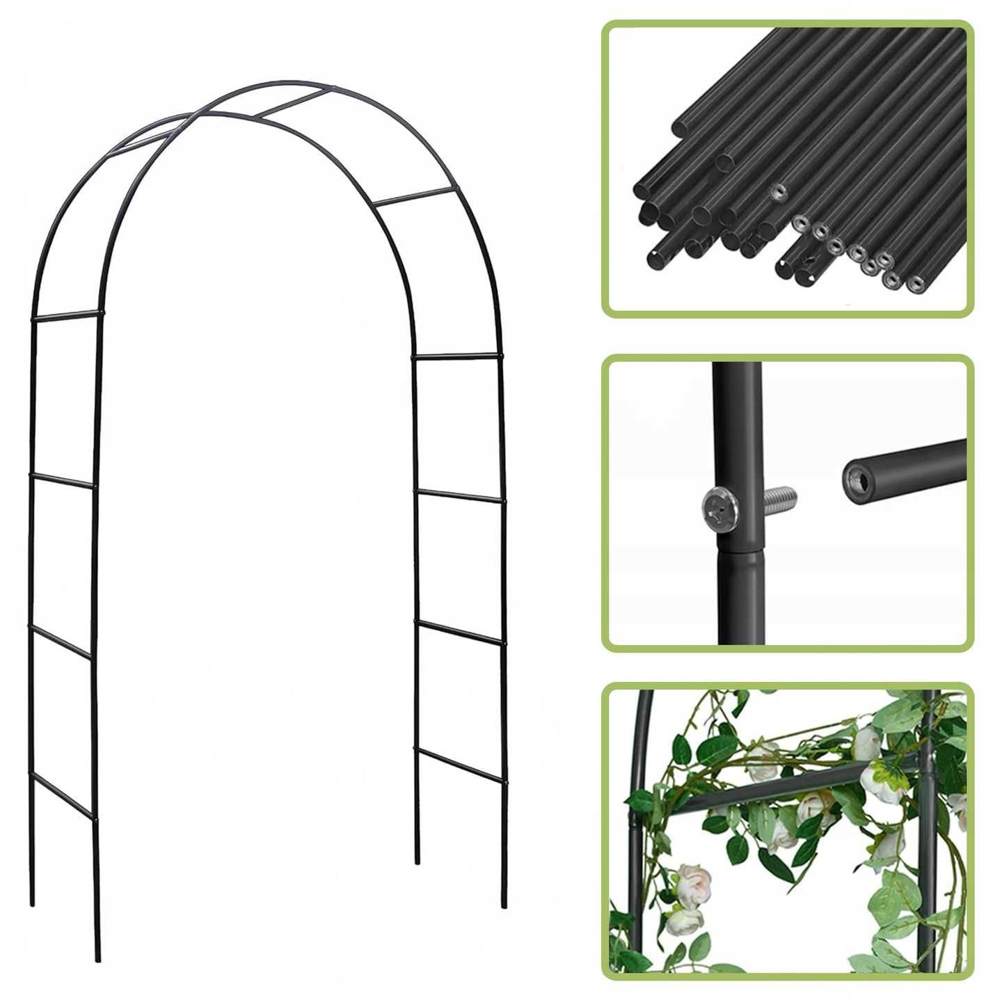 pergola ogrodowa tarasowa łuk uchwyt na róże kwiaty bluszcze 240 cm