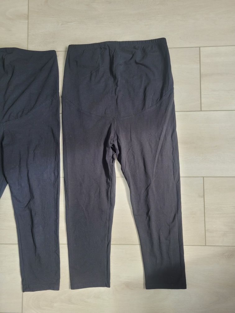 Spodnie ciążowe 2 szt. czarne legginsy 3/4 do kolan H&M Mama rozm. M