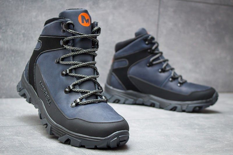 Мужские ботинки на меху Merrell темно-синие