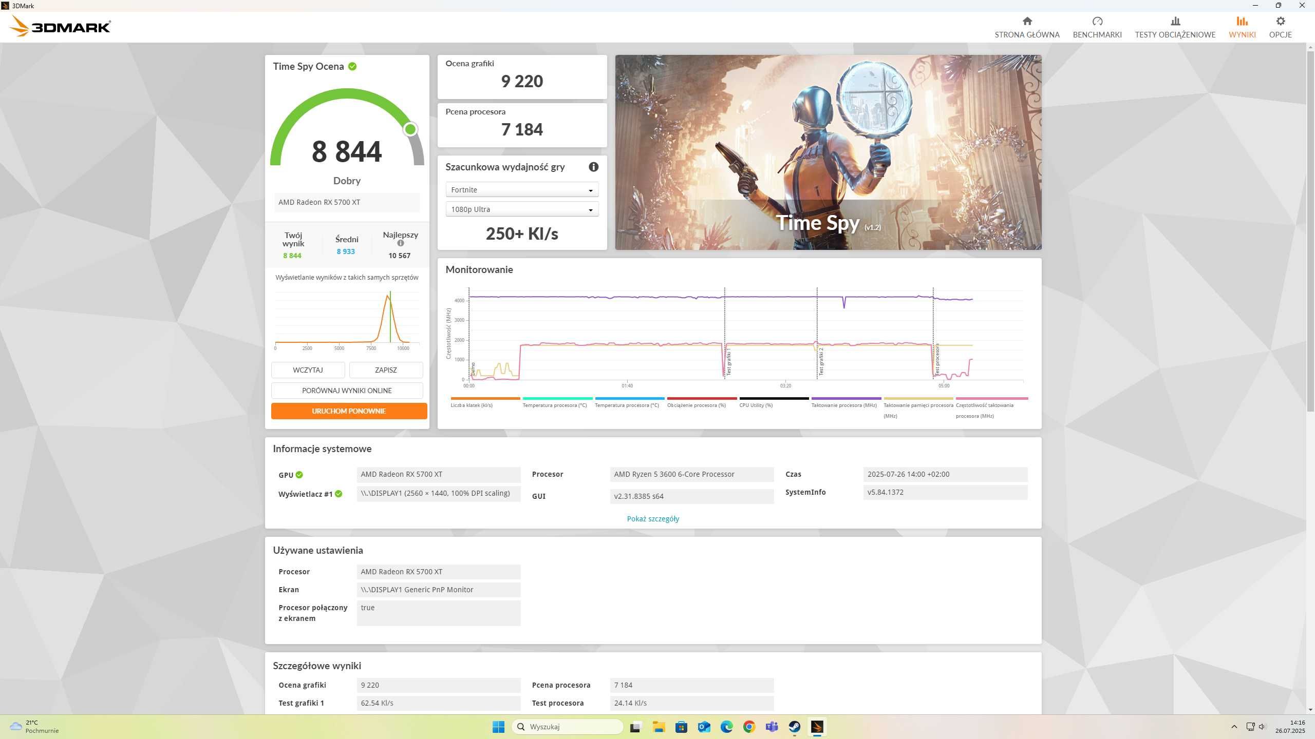 Komputer do gier AMD Ryzen 5 3600/RX5700XT/1TB M.2/16GB RAM