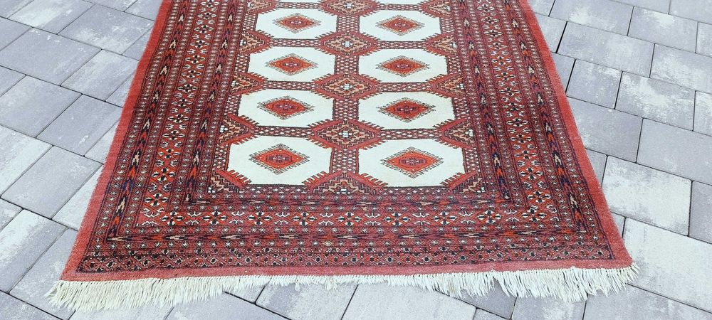 Buchara ręcznie tkany dywan wełniany 198 x 124 cm wełna 100%