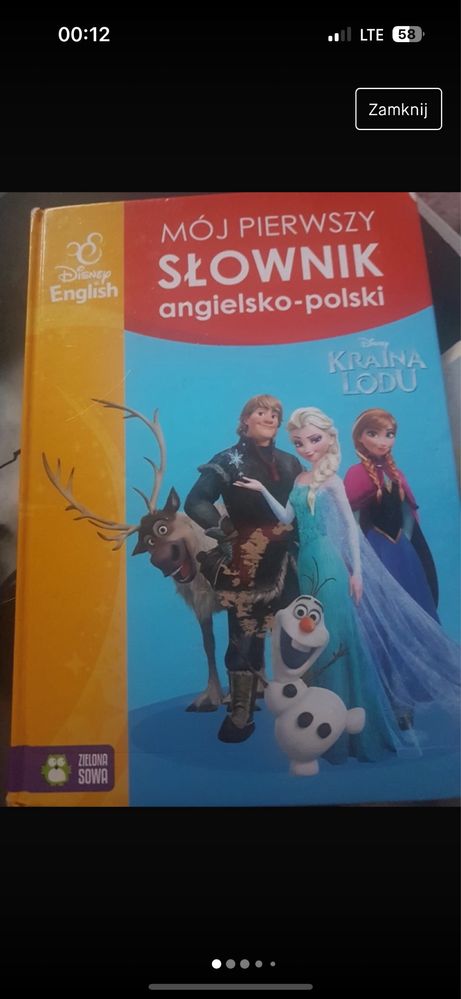 Slownik angielsko-polski Frozen Kraina Lodu