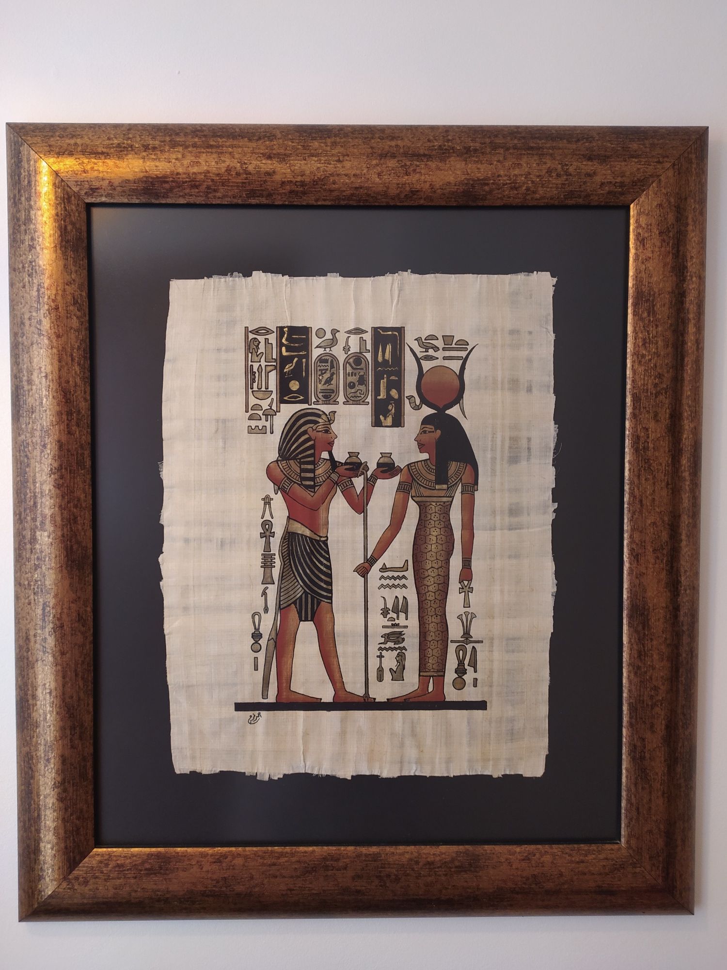 2 Pergaminhos egípcios emoldurados 58,5*67,5