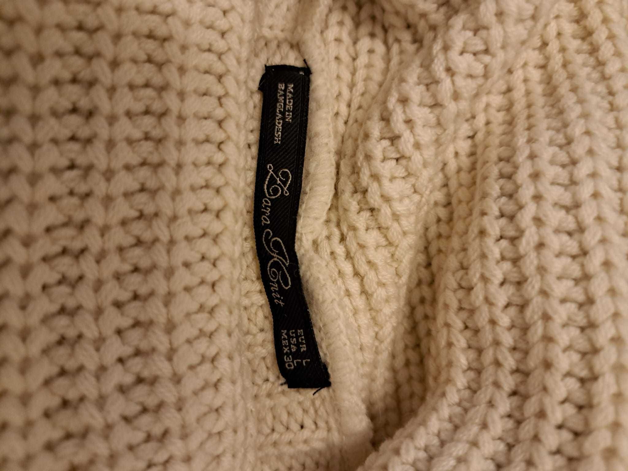 Długi sweter z golfem rozmiar L, Zara