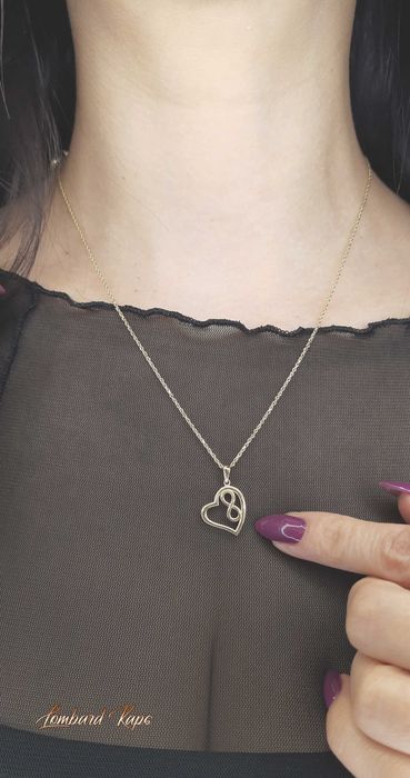 Złota zawieszka p.585/1,06g  Serce Nieskończoność