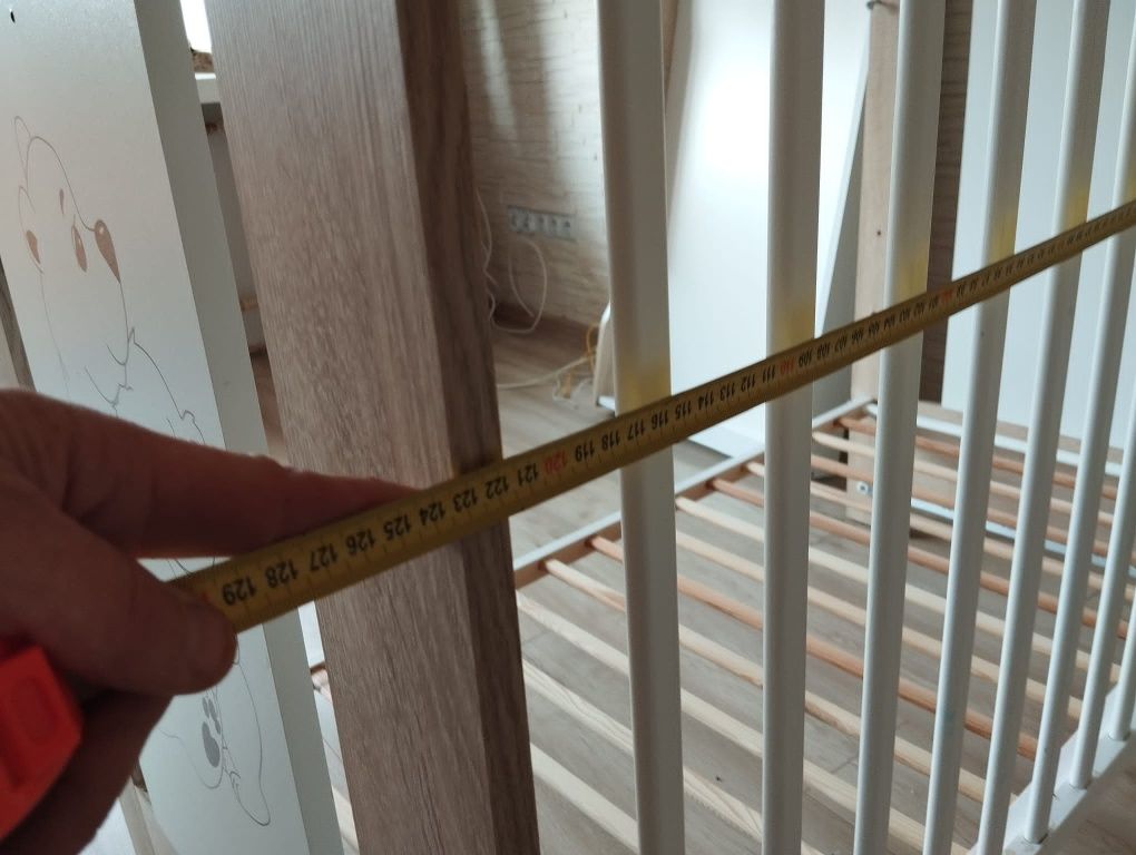 Łóżeczko, regulowana wysokość z szufladą