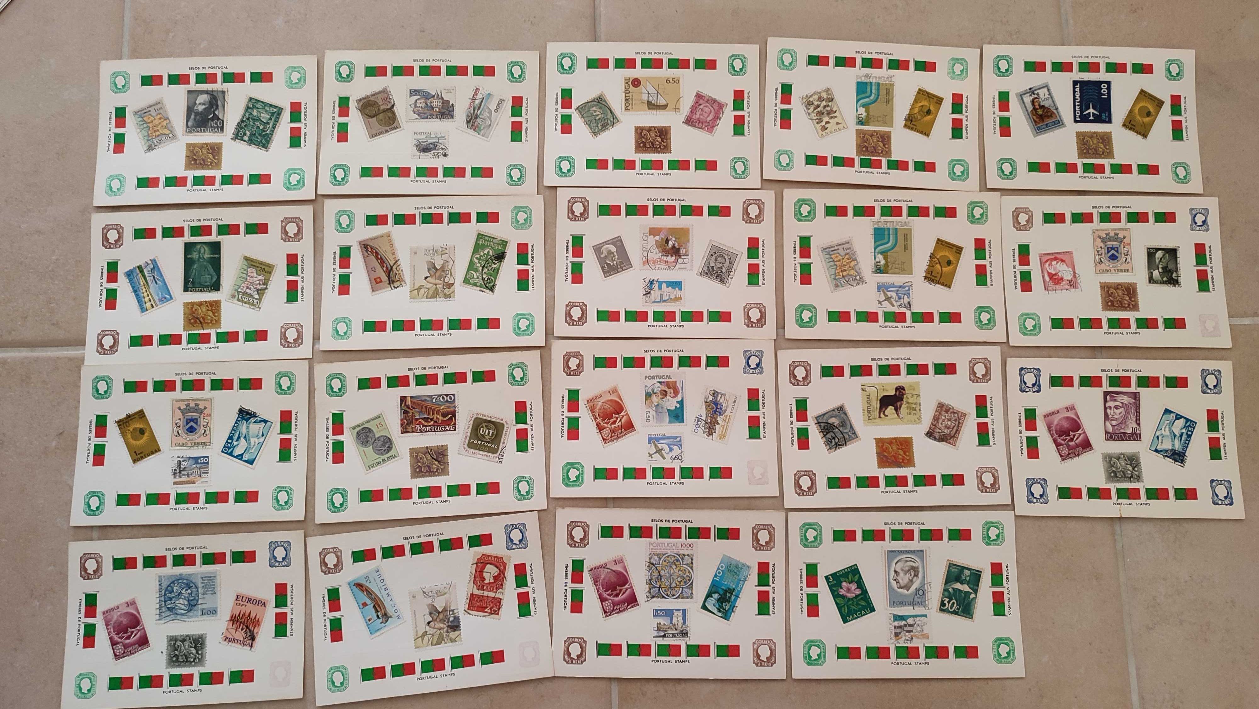 39 postais Portugueses Tema Selos de Portugal