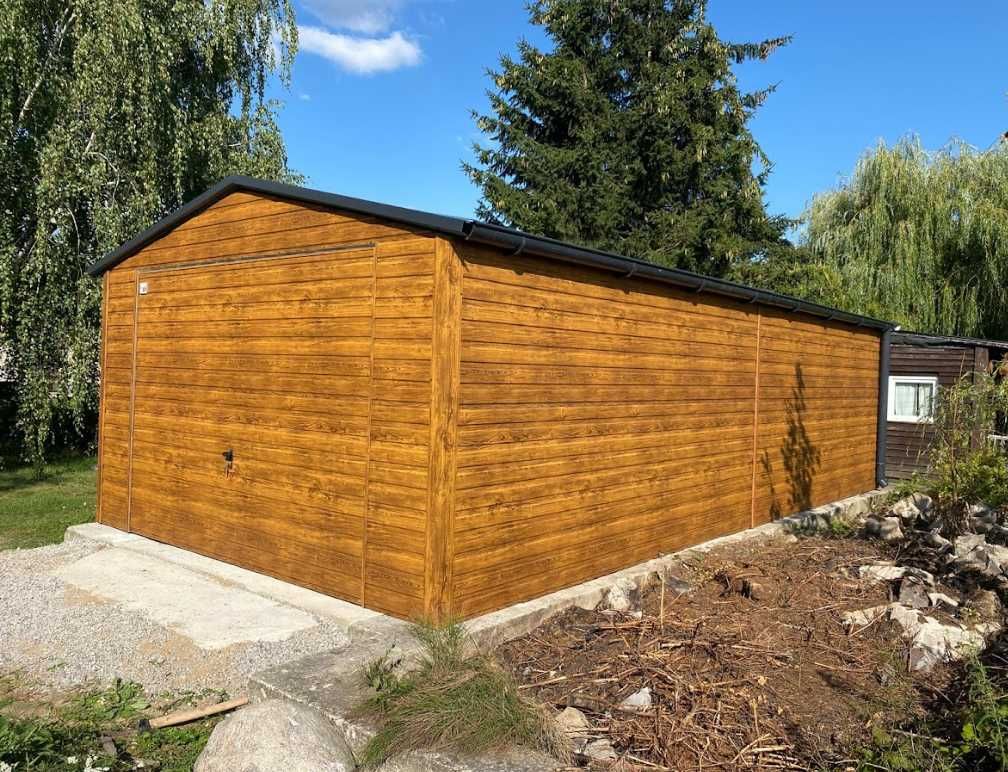 Garaż blaszany 4x7, garaże drewnopodobne, solidna konstrukcja