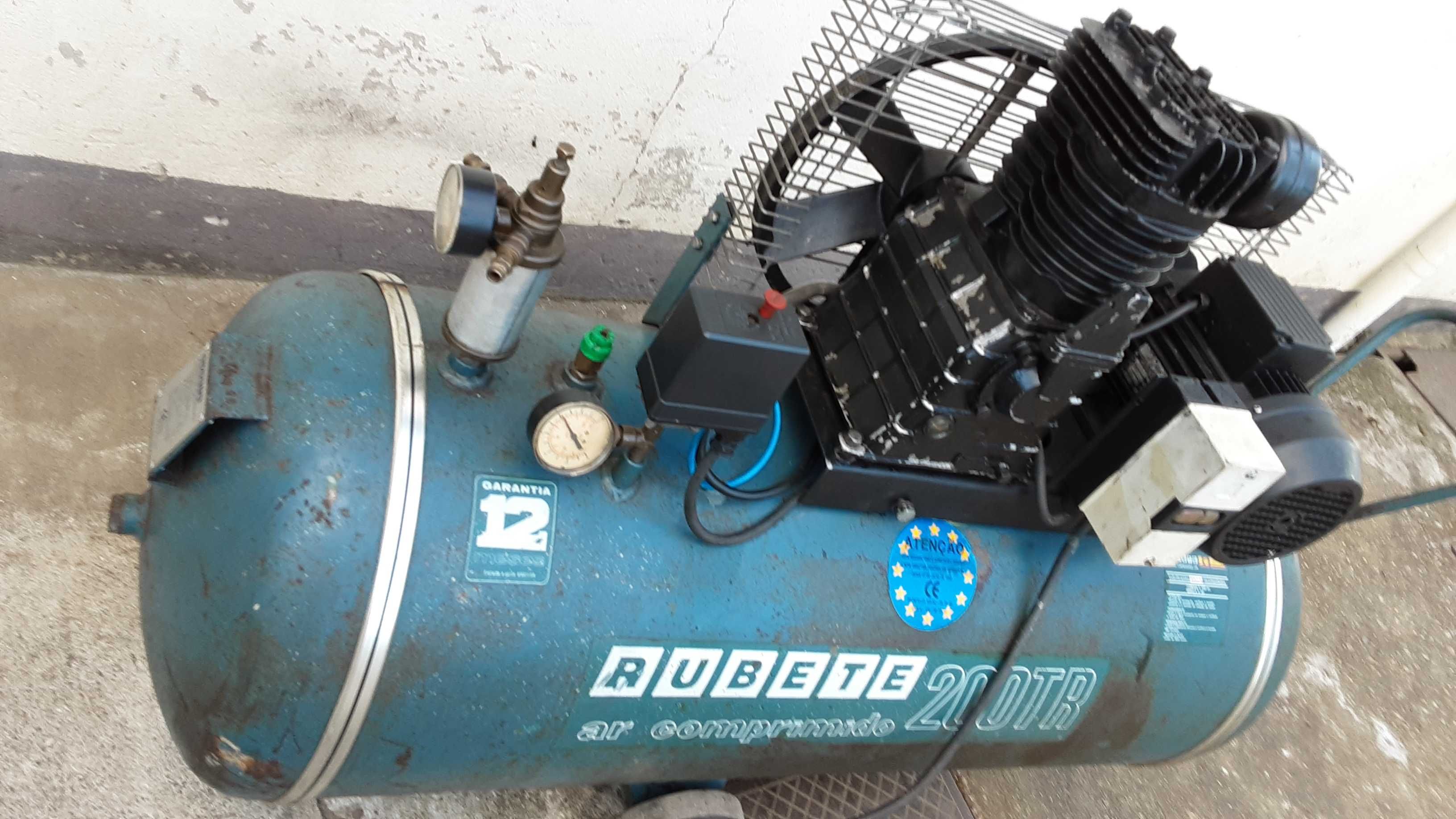 Compressor rubete 200 litros cabeça nova