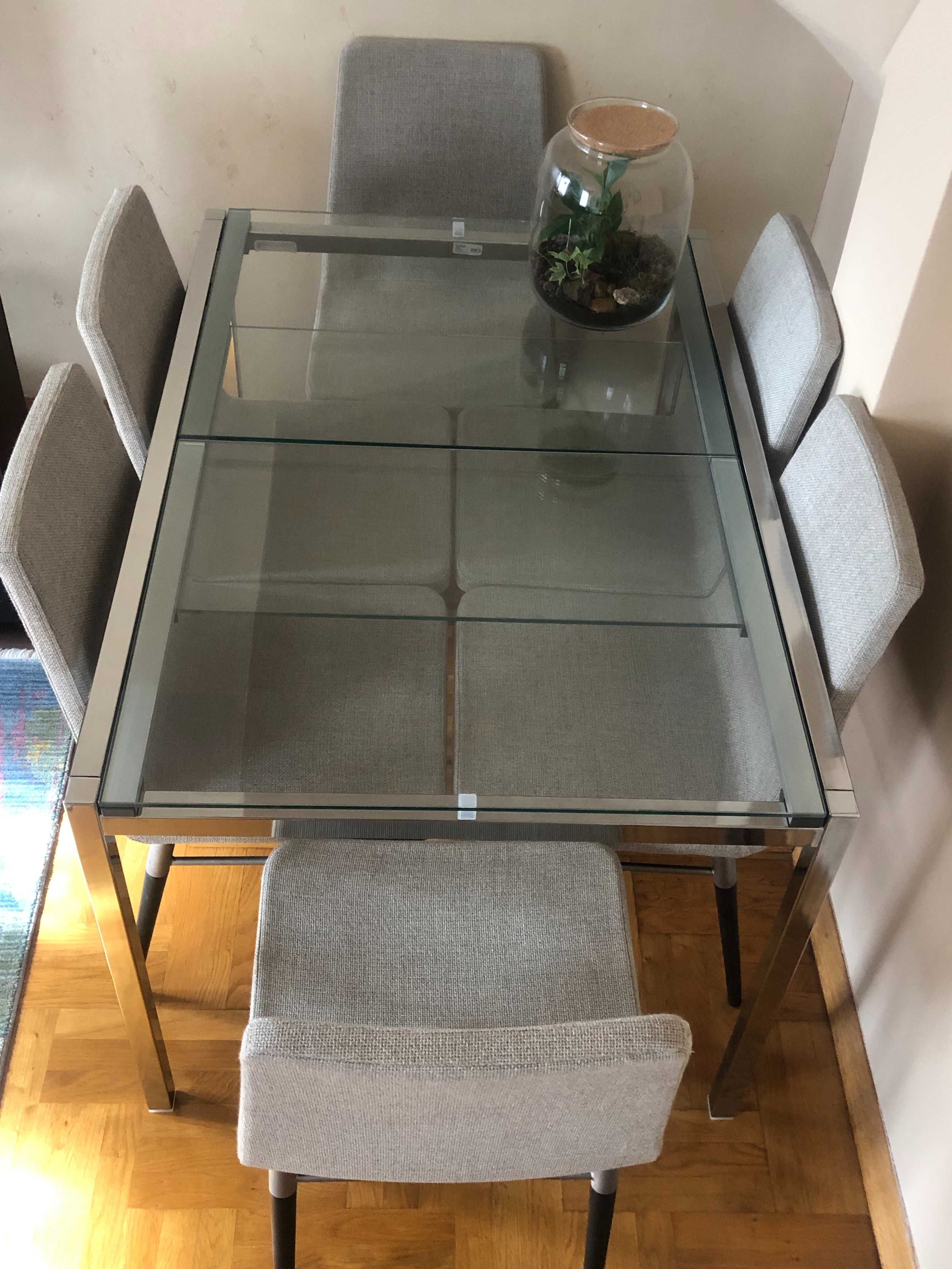 stół szklany rozkładany Ikea GLIVARP