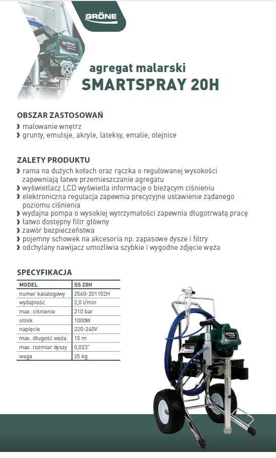 Agregat malarski Grone Smart Spray 20 H Malarka SMARTSPRAY 20L