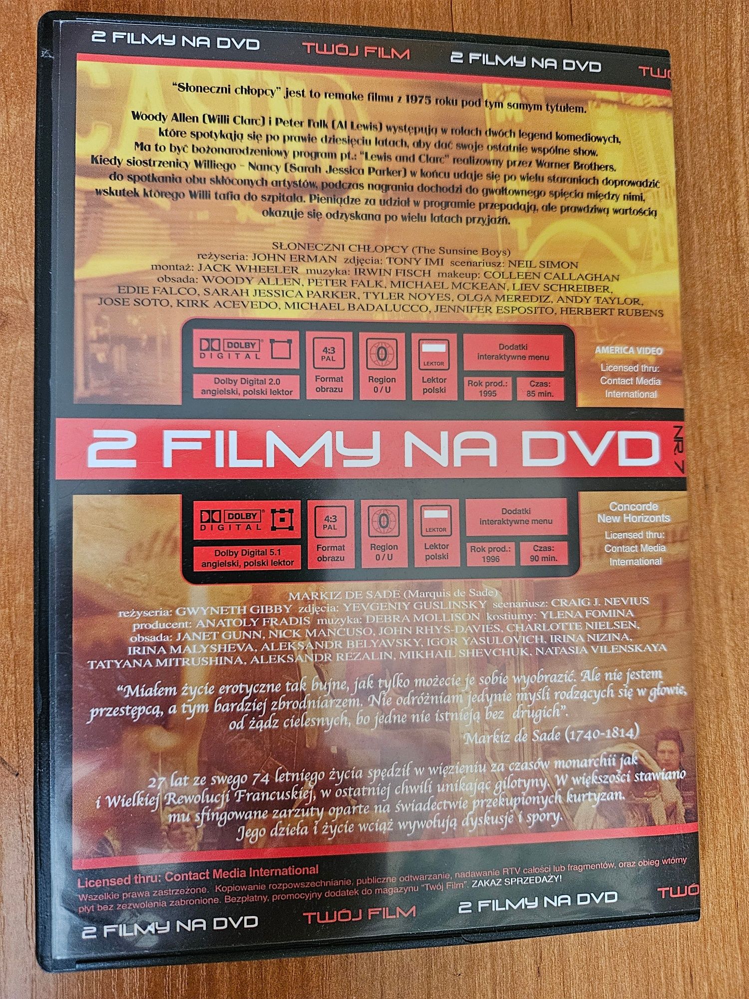 Straszny film+Córka mojego szefa+Sloneczni chlopcy+Markiz de Sade