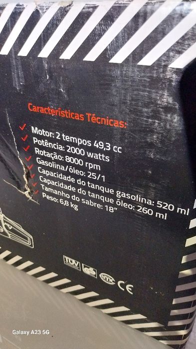 Motoserra nova marca Carpa
