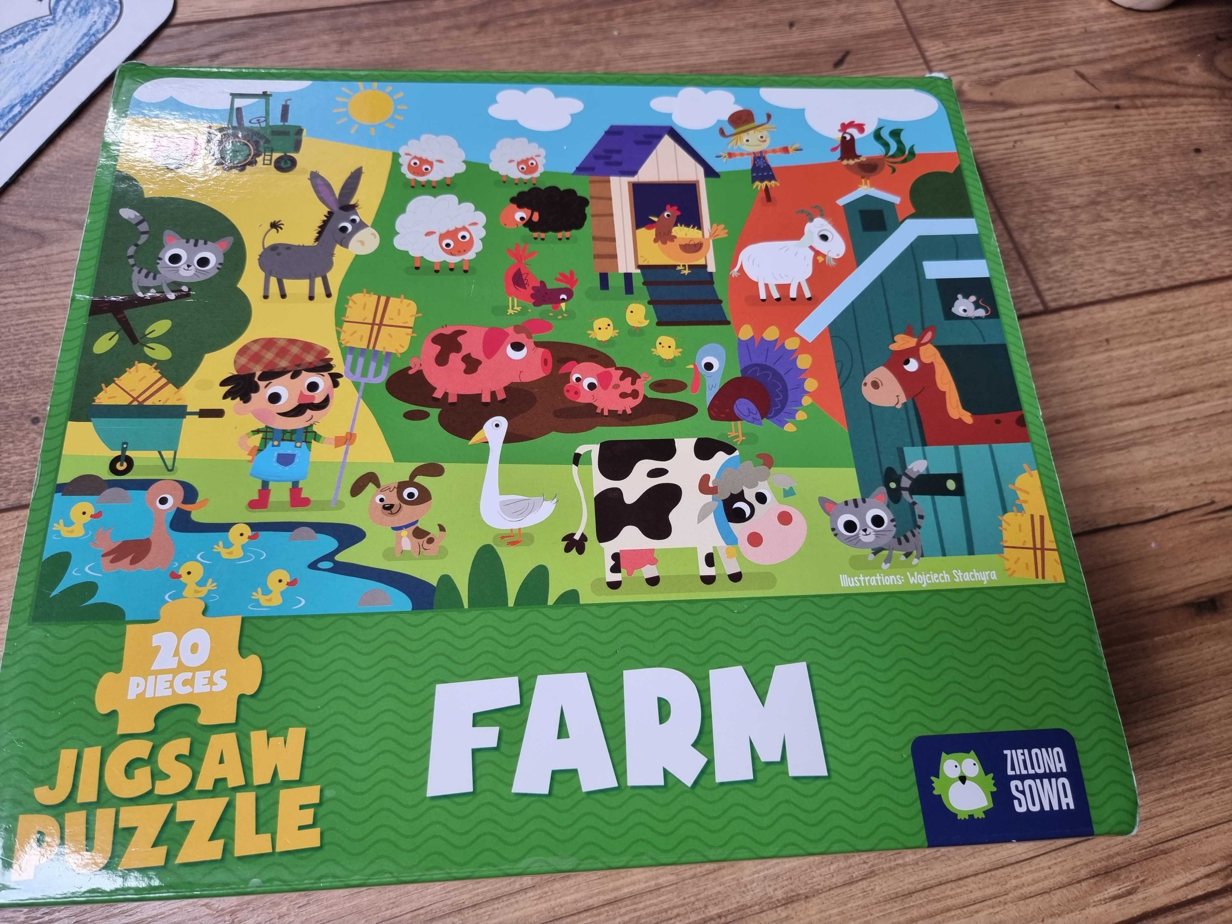 Puzzle Farma 3+ Zielona Sowa