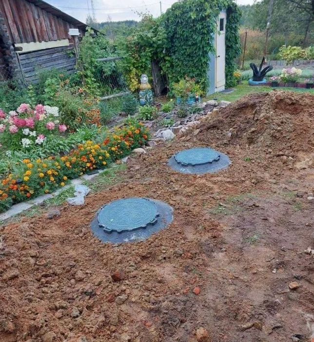 Каналізація септик під ключ вигрібна яма з бетонних кілець (BS200)