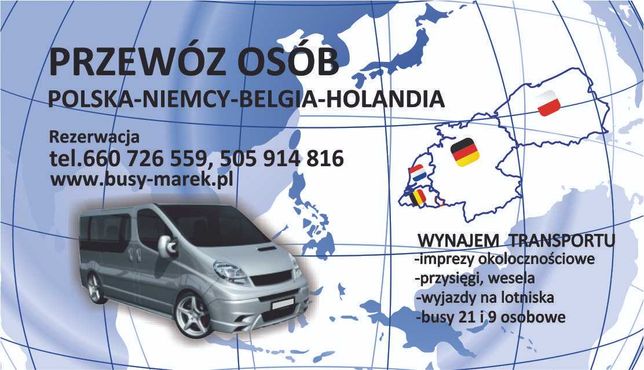 Przewóz osób krajowy i zagraniczny, Busy do Niemiec Holandii i Belgii