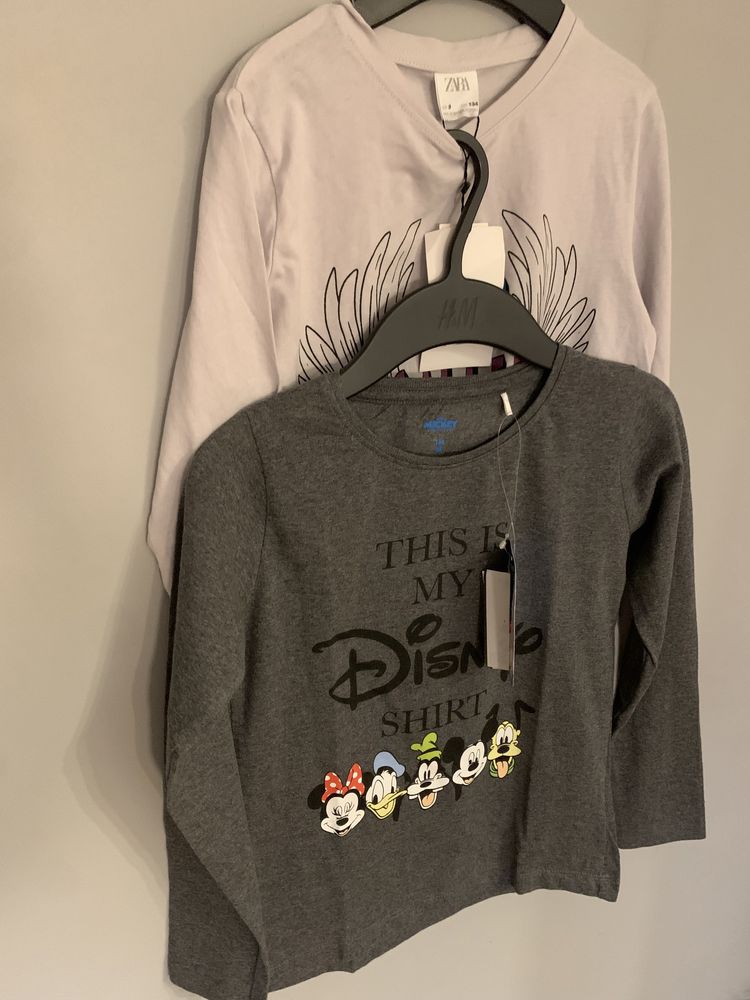 2x nowa bluzka 8-9 lat, Zara + Disney