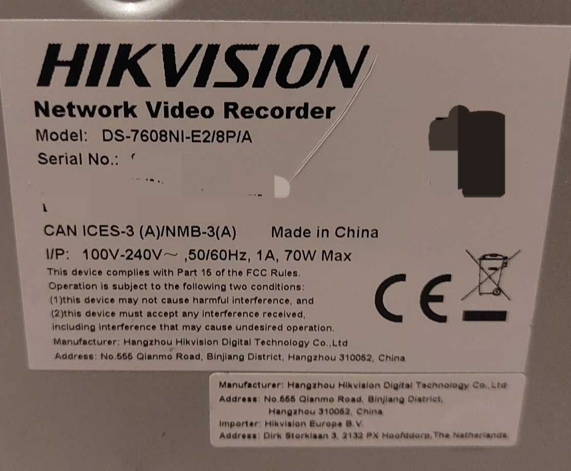 Rejestrator CCTV Hikvision DS-7608NI-E2/8P/A HDD 4TB