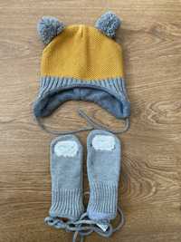 Zestaw komplet na zimę czapka+rękawiczki