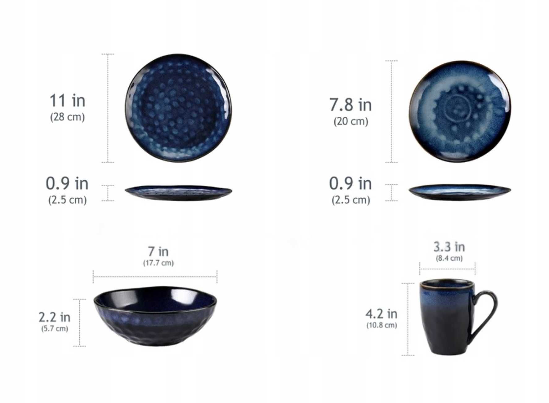 Zestaw obiadowy MALACASA 16 el. porcelana luksusowa elegancja