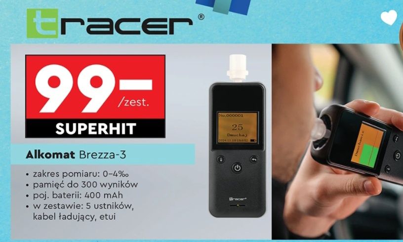 Alkomat TRACER, wbudowany akumulator, nowy
