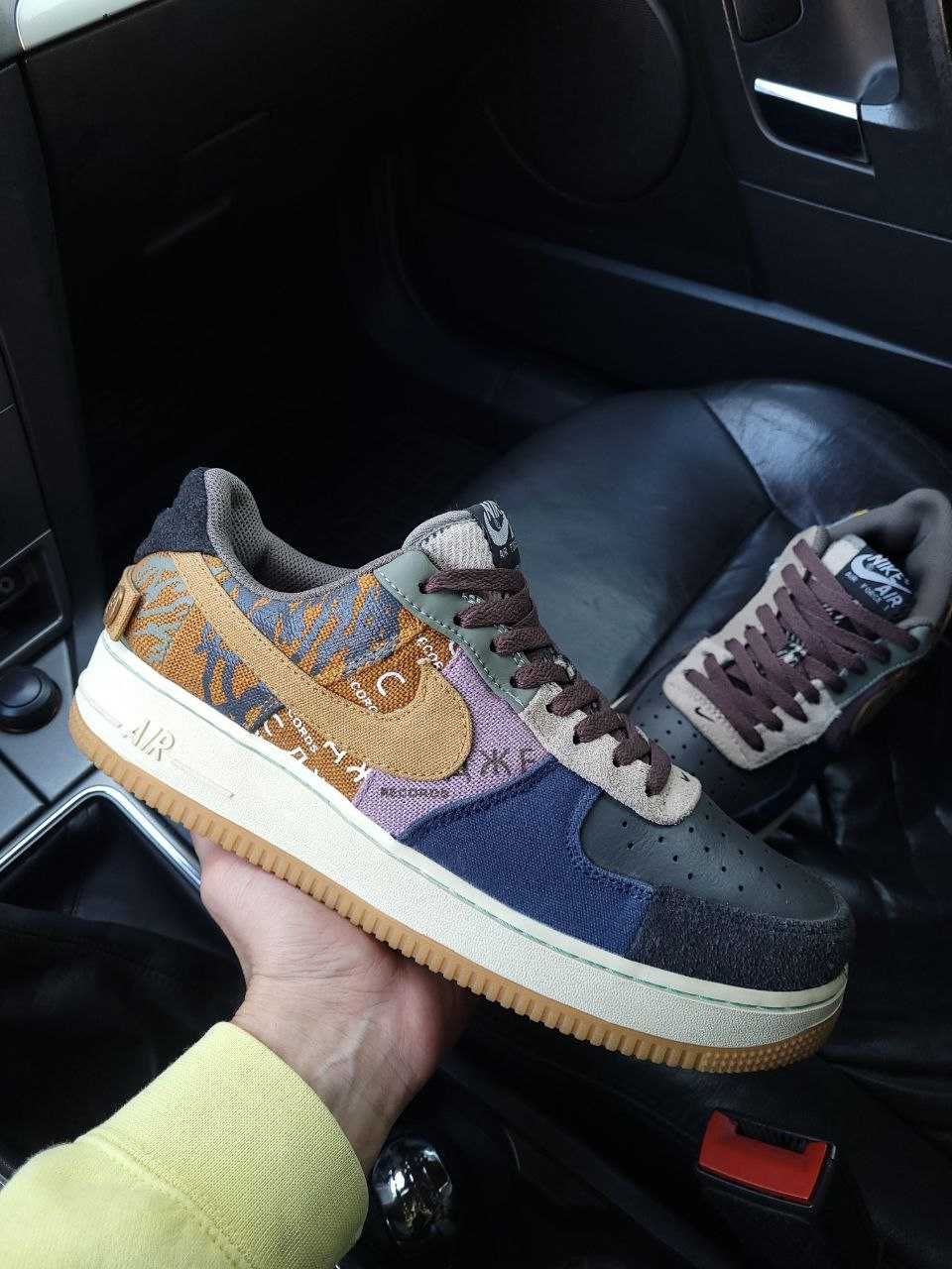 Кожаные кроссовки Nike Air Force 1 Low Travis Scott Cactus Оригинал