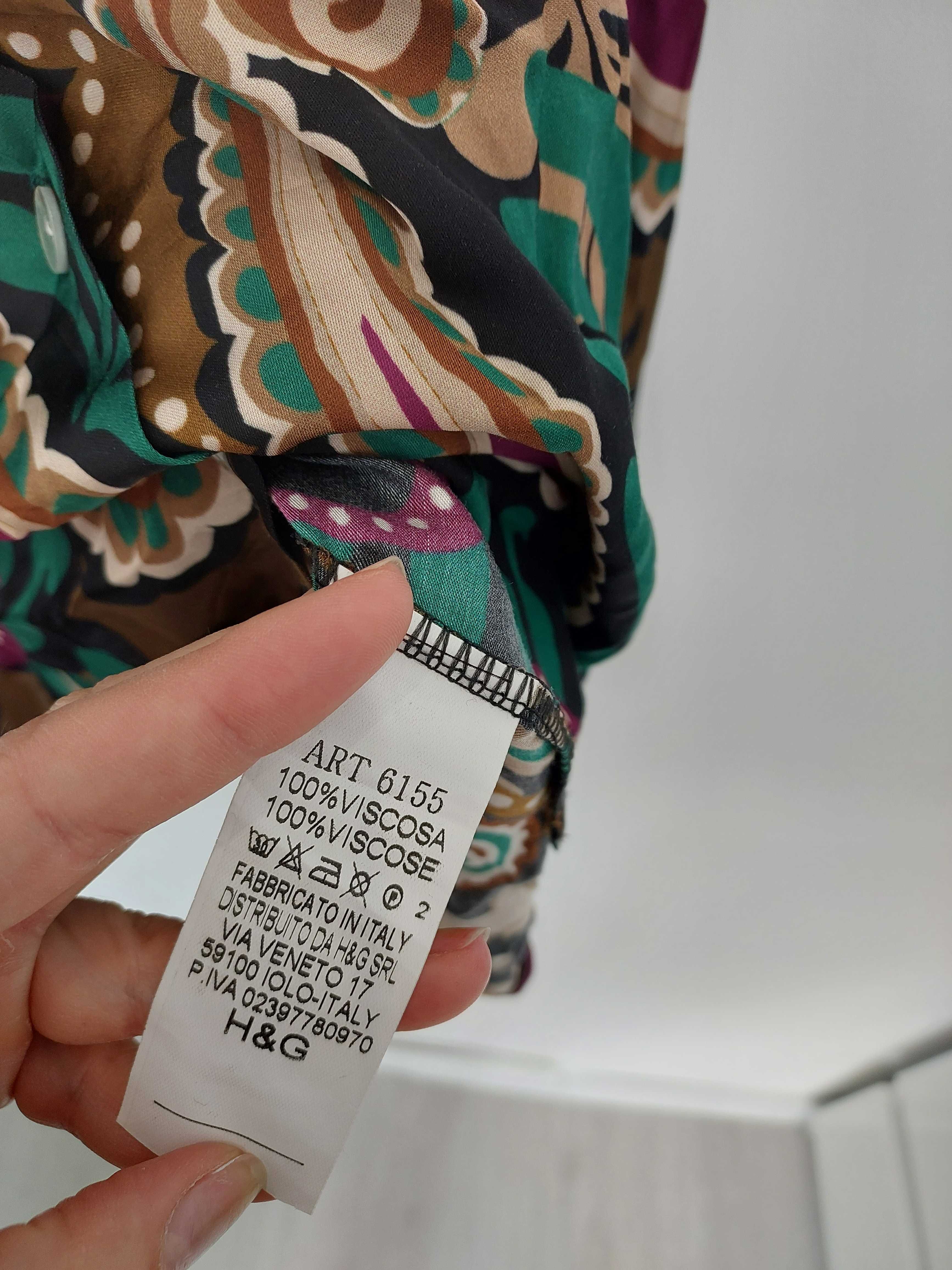 wzorzysta koszula H&G uniwersalny elegancka wiązana kokardka