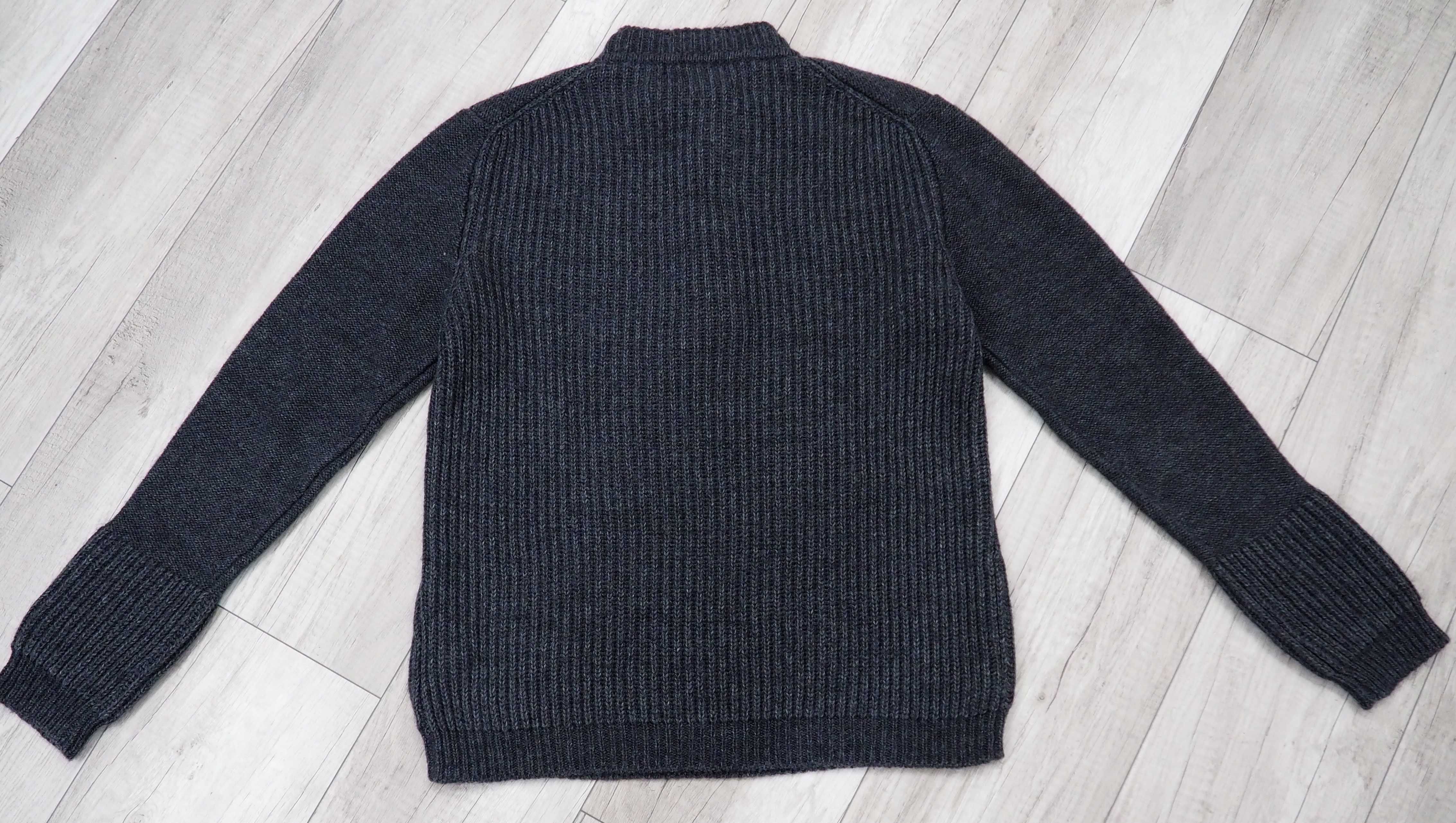 THOMAS BURBERRY_sweter melanż_alpaka_merino_rozmiar M
