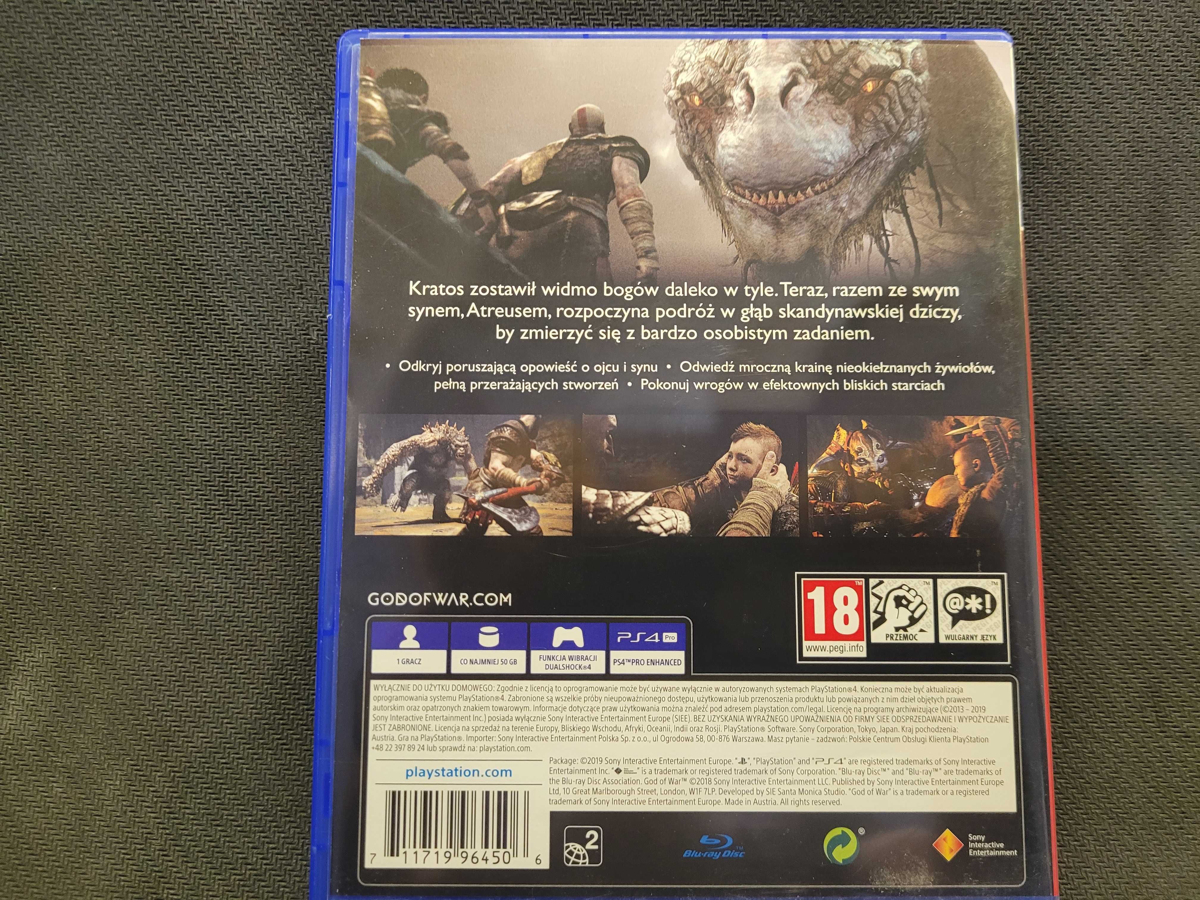 God of War PS4 – gra w bardzo dobrym stanie, pudełko + instrukcja